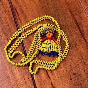 Hand Beaded Mexican Girl Necklace